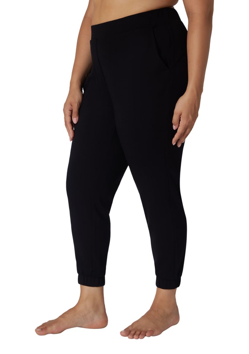 Plus Size Scuba Joggers with Faux Fly Back 