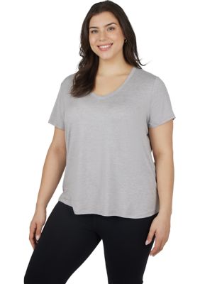 Yogalicious Women's Plus Size V-Neck T-Shirt, 3X