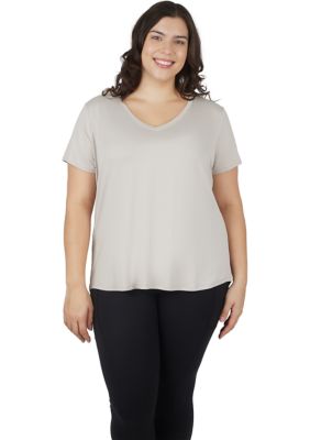Yogalicious Women's Plus Size V-Neck T-Shirt, 1X