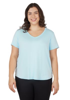 Yogalicious Women's Plus Size V-Neck T-Shirt, 3X