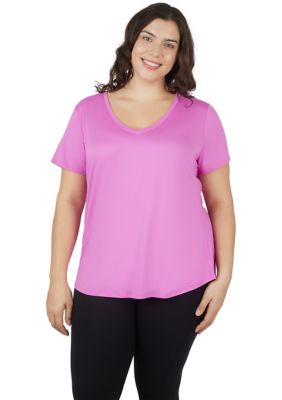 Yogalicious Women's Plus Size V-Neck T-Shirt, 3X