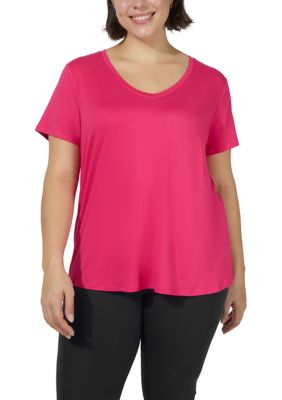 Yogalicious Women's Plus Size V-Neck T-Shirt, 1X