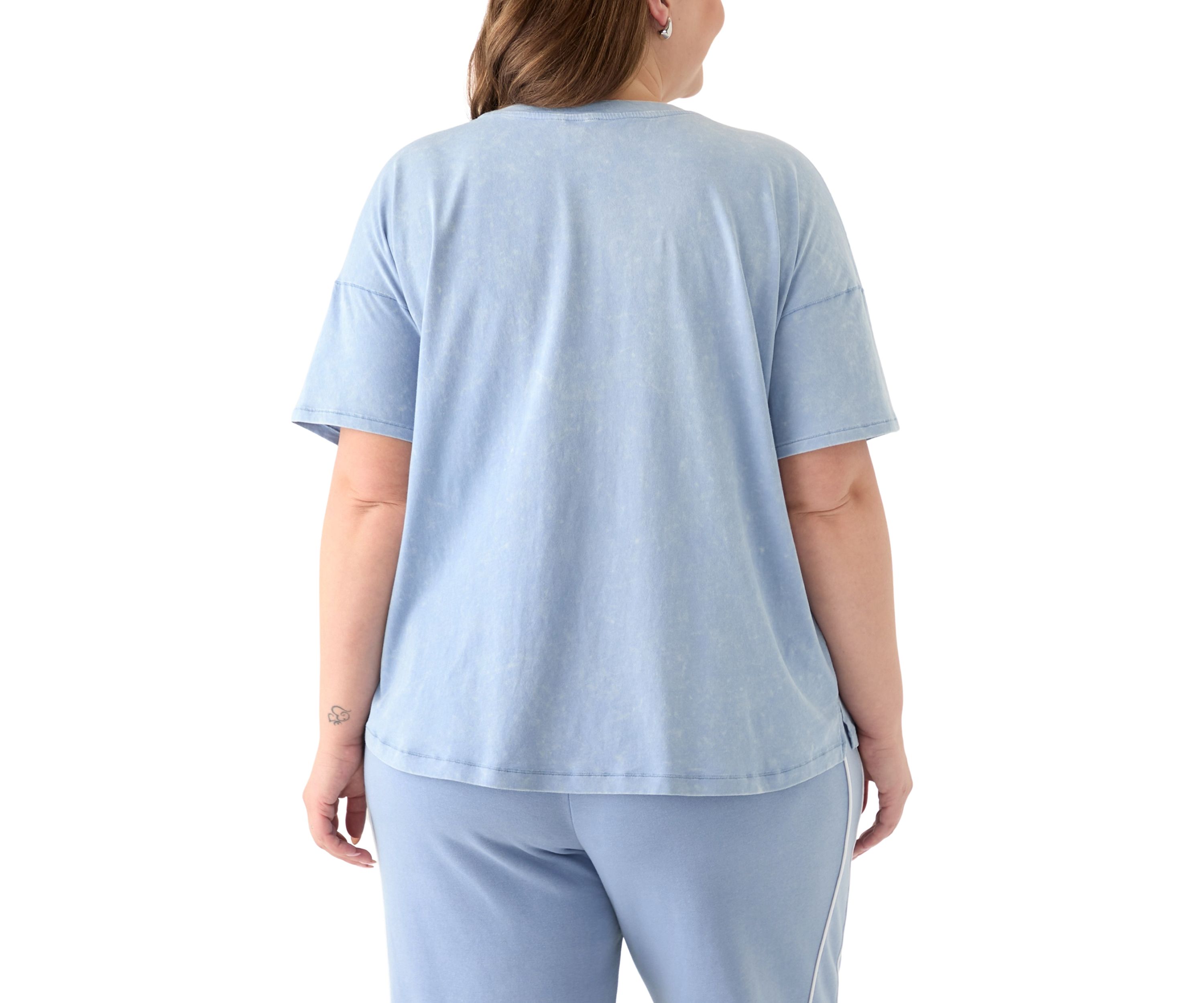 Plus Size Stone Washed Boxy Cropped T-Shirt