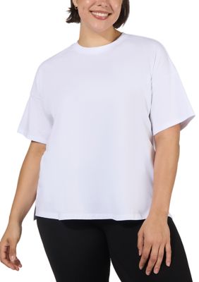 Yogalicious Women's Plus Size Textured Hi Low T-Shirt