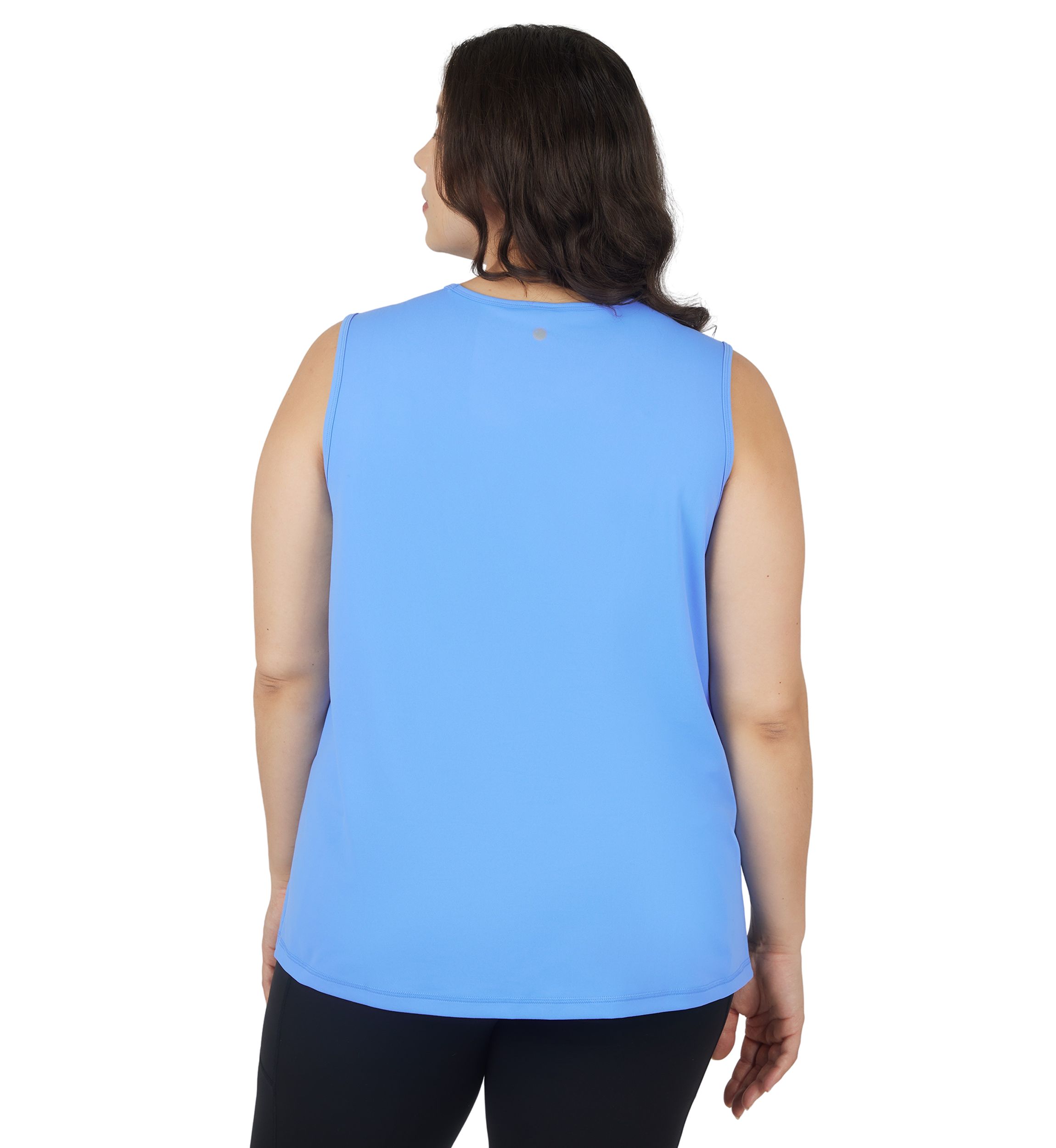 Plus Size Synergy Mesh Tank Top with Side Slits
