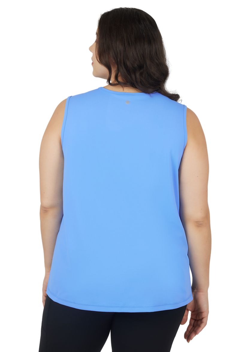 Plus Size Synergy Mesh Tank Top with Side Slits