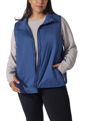 Yogalicious Women's Plus Size Below Zero Puffer Vest, Blue, 3X