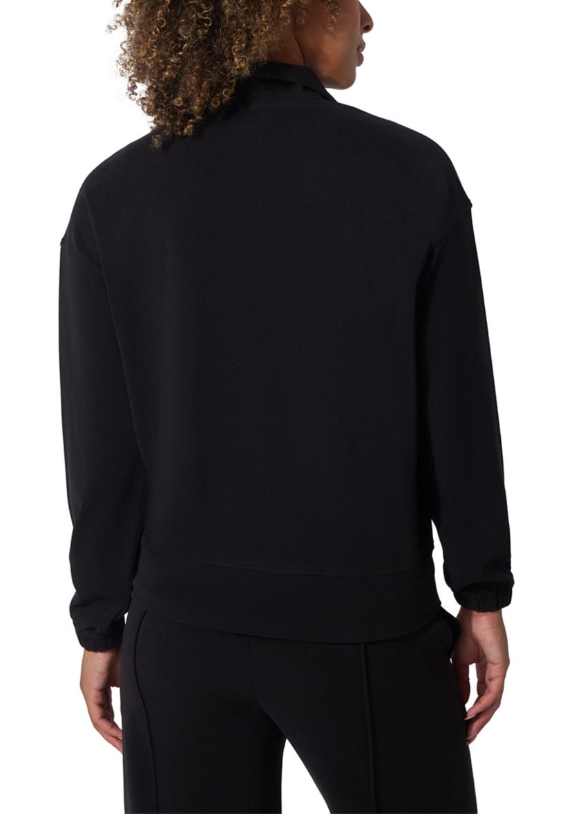 Womens Fleece Ribbed 1/2 Zip Pullover