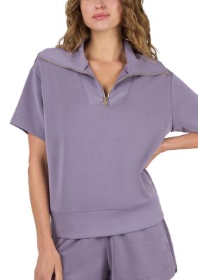 Yogalicious Women's Sandwash Softlite 1/2 Zip Top