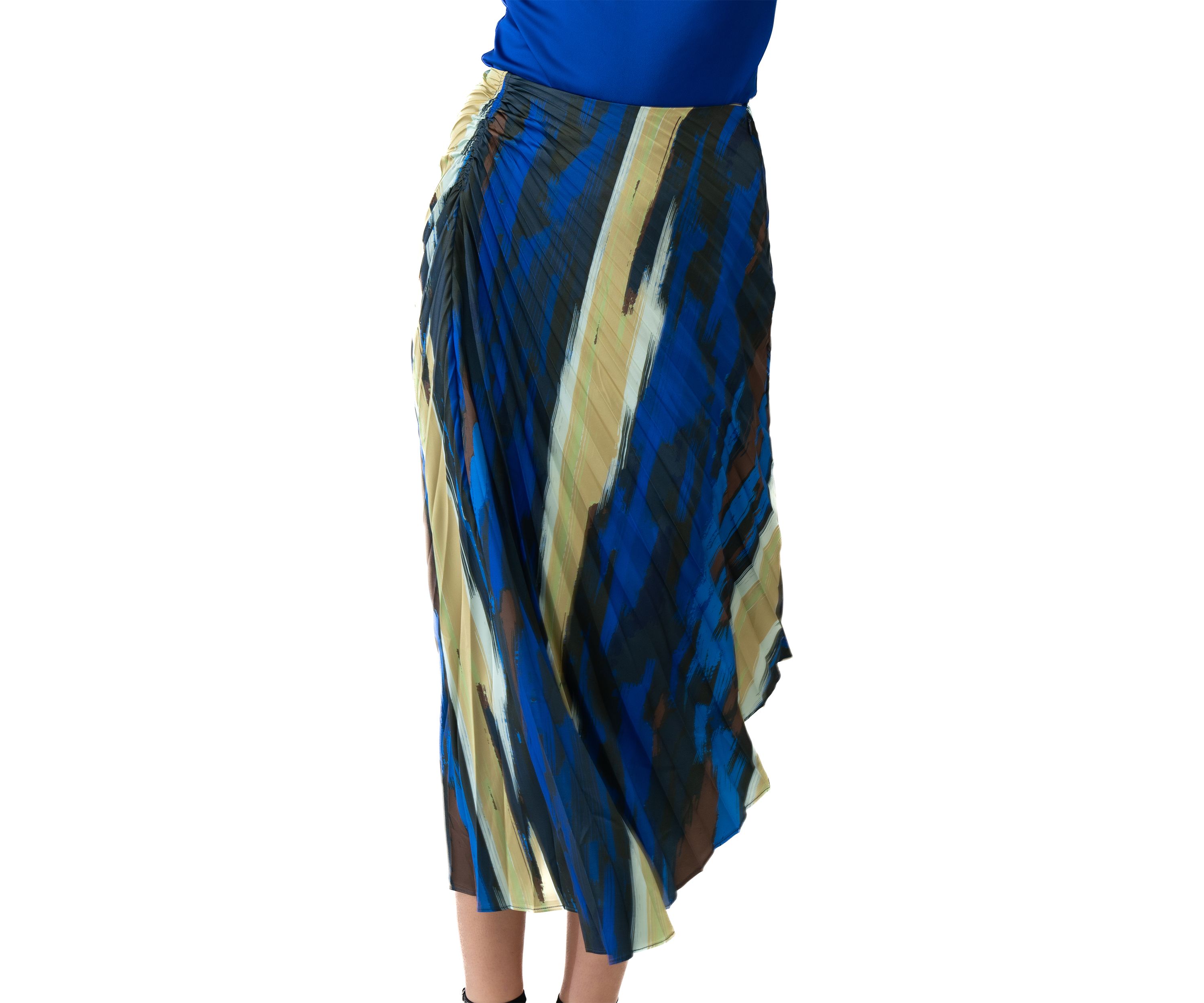 Womens Asymmetrical Pleated Skirt