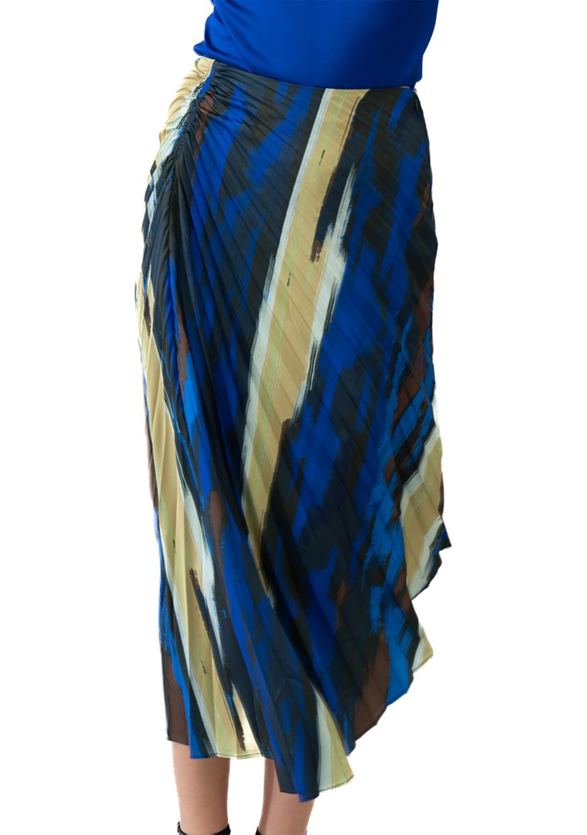 Womens Asymmetrical Pleated Skirt