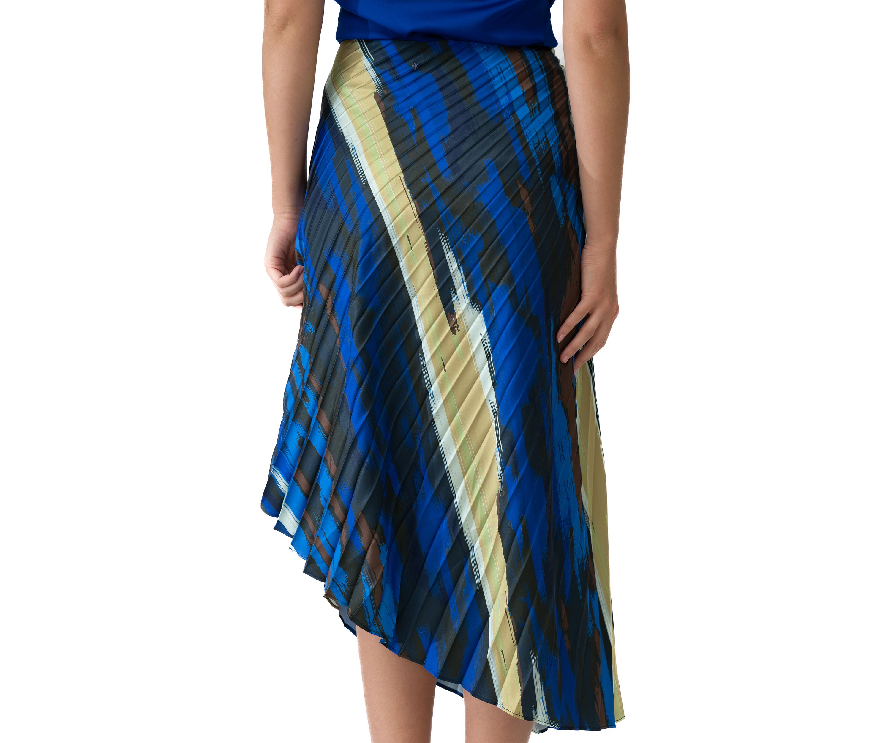 Womens Asymmetrical Pleated Skirt