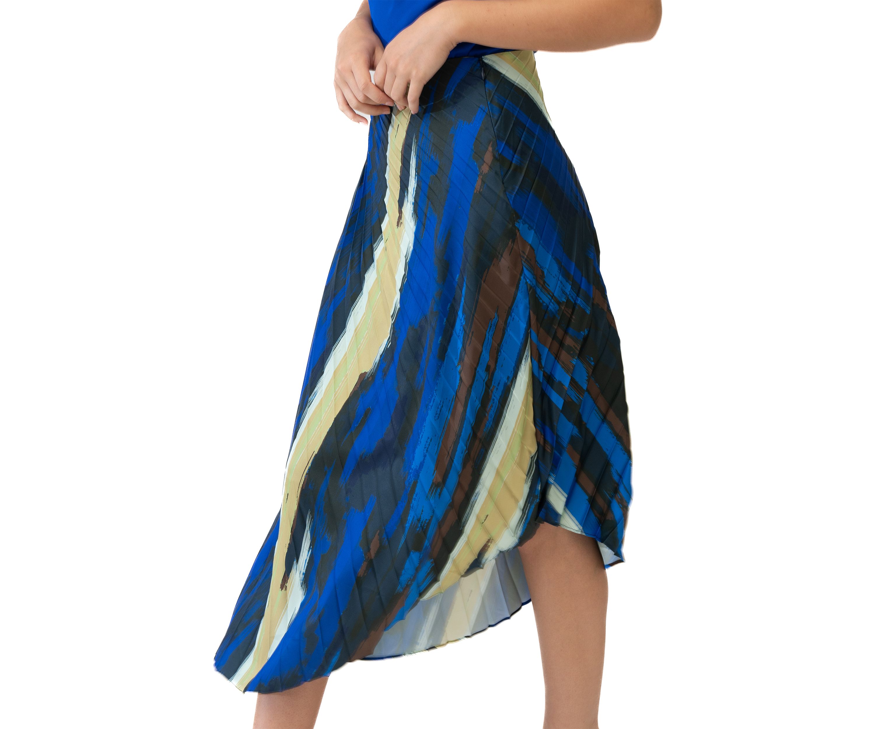 Womens Asymmetrical Pleated Skirt