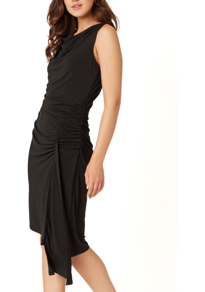Womens Sleeveless Side Ruched Dress