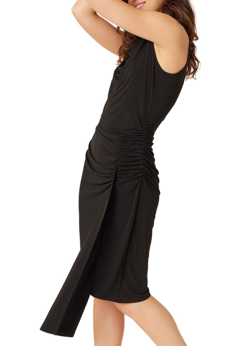 Womens Sleeveless Side Ruched Dress