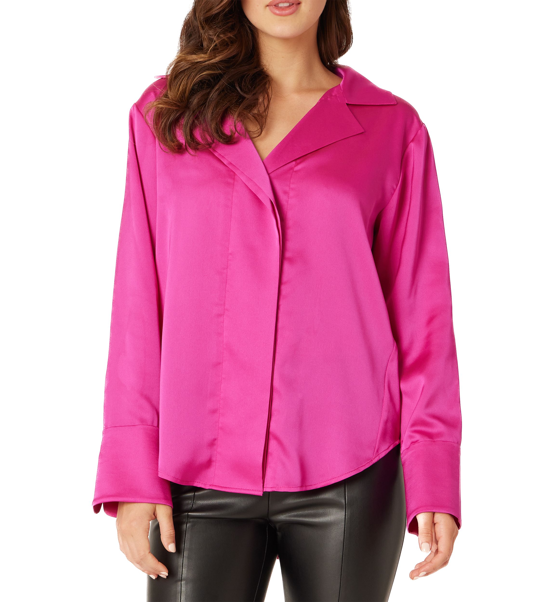 Womens Long Sleeve Woven Blouse