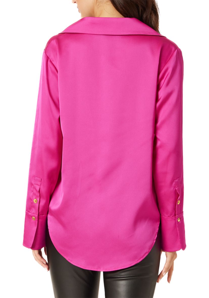 Womens Long Sleeve Woven Blouse