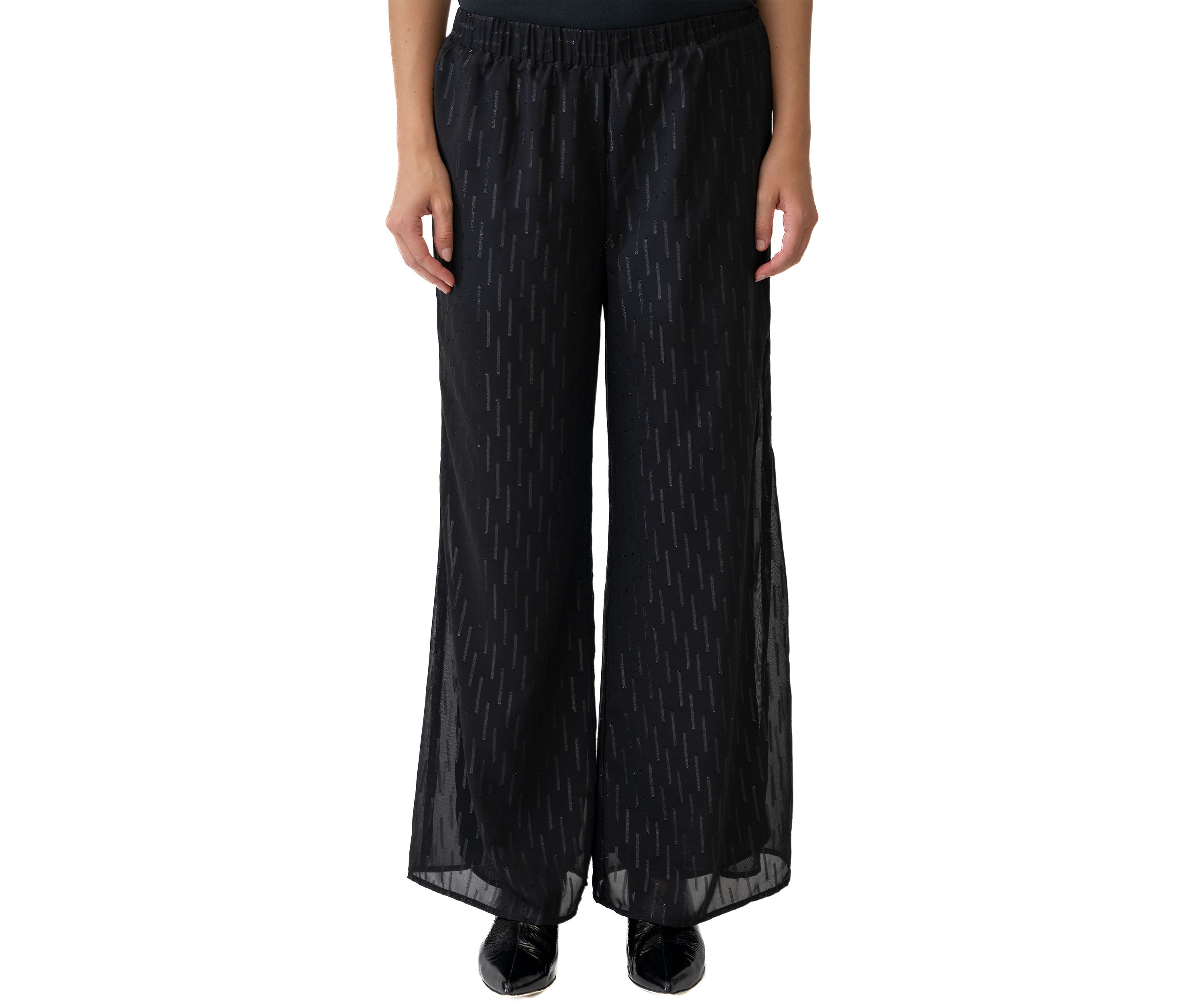 Womens Wide Leg Lurex Knit Pants