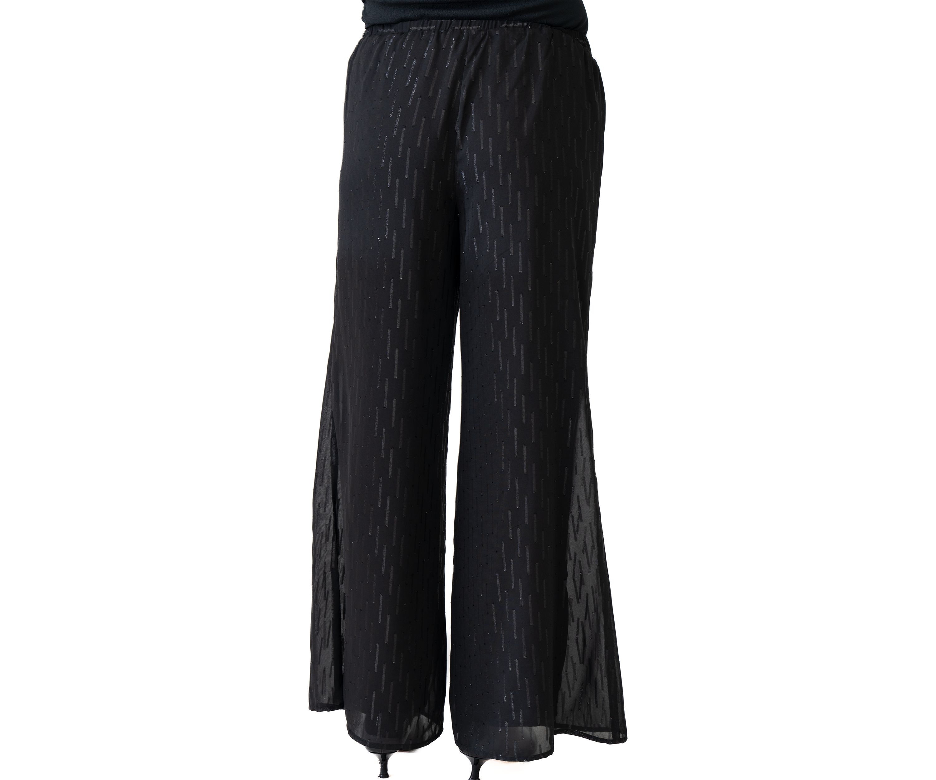 Womens Wide Leg Lurex Knit Pants