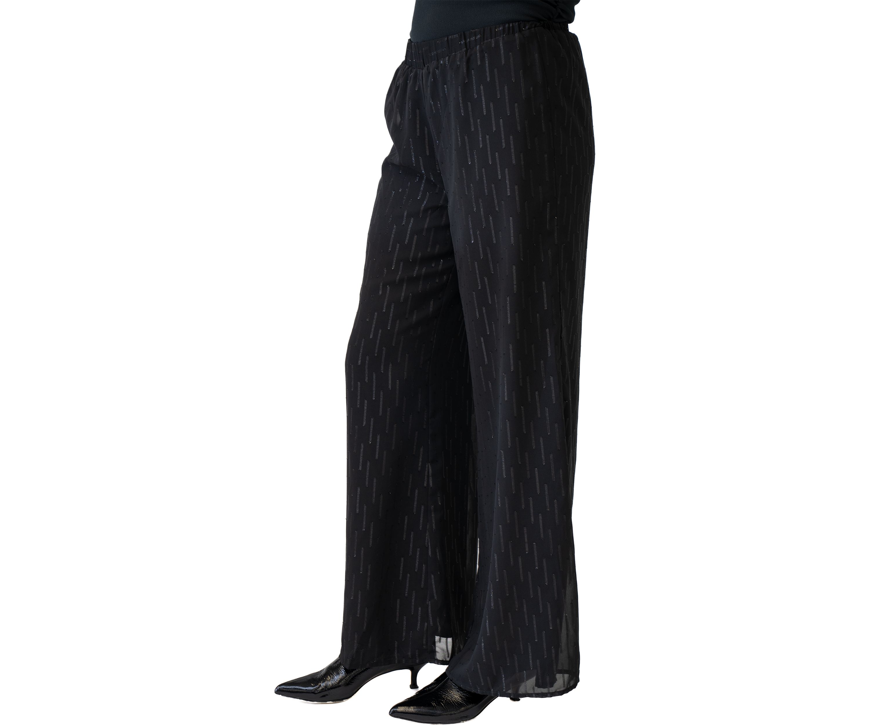 Womens Wide Leg Lurex Knit Pants