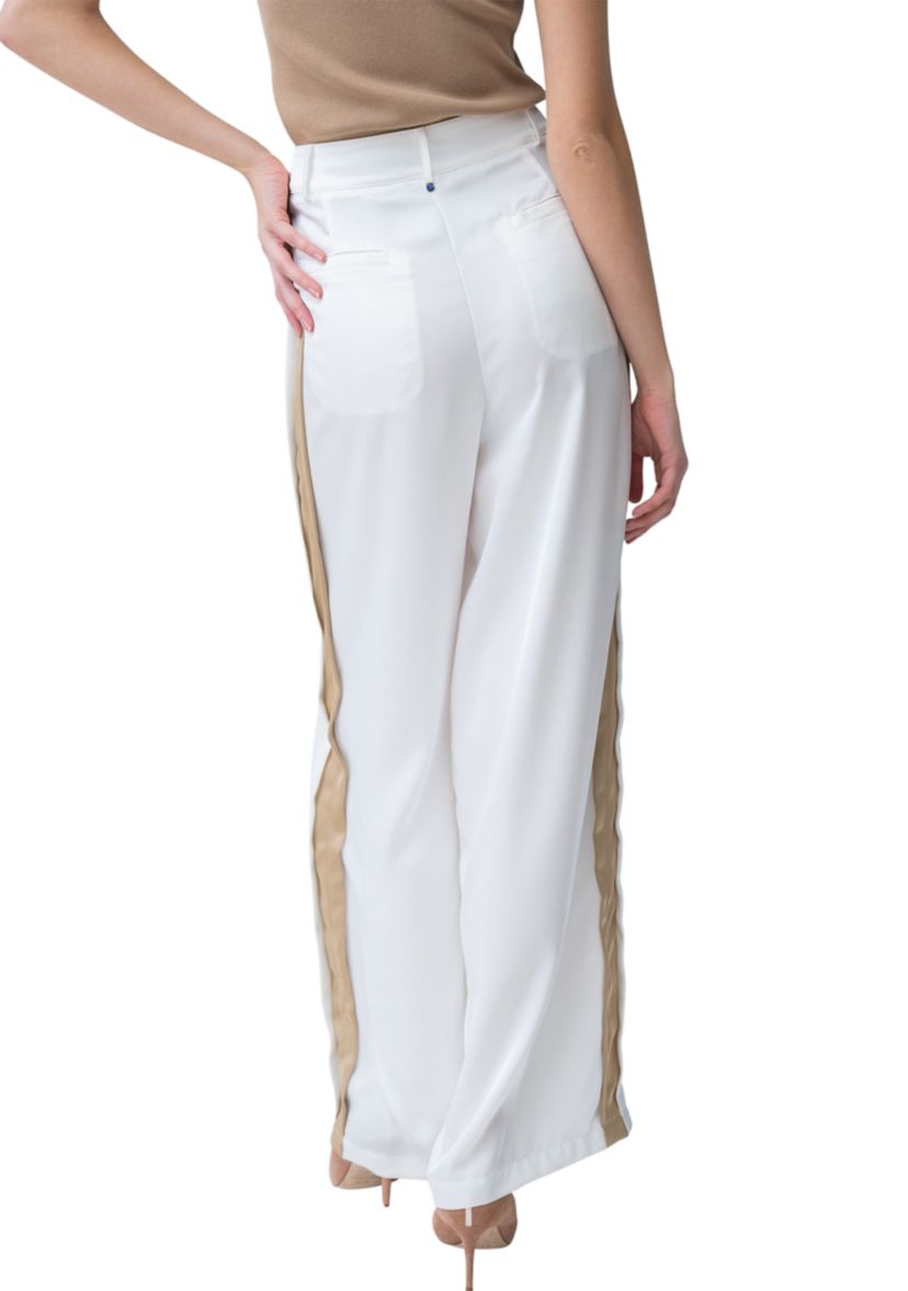 Womens Gold Tux Strip Wide Leg Pants