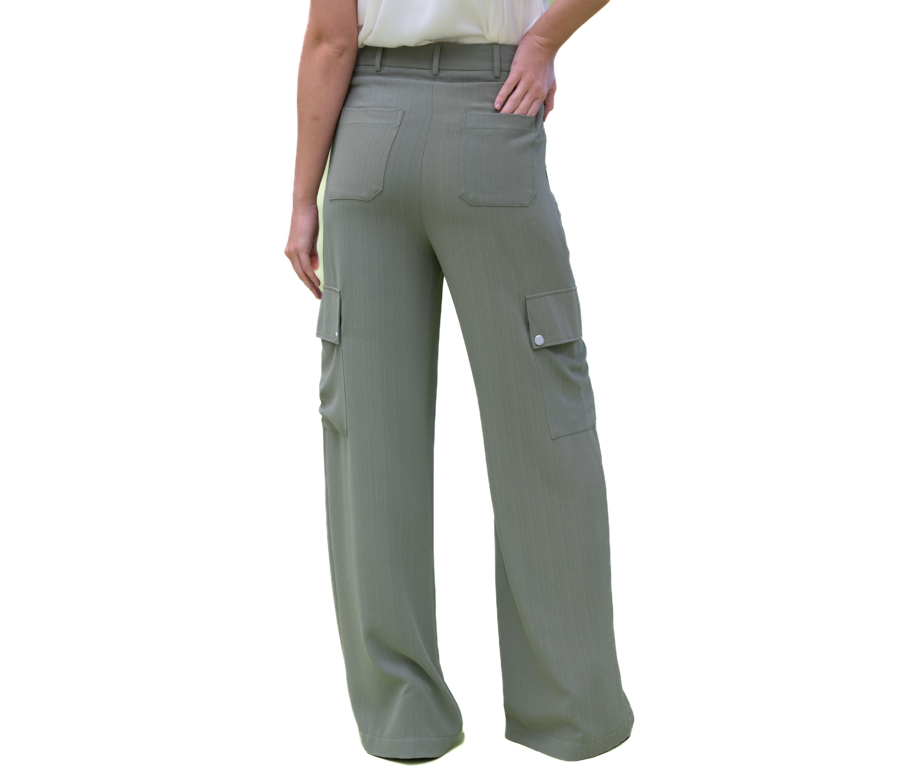 Womens Cargo Pocket Wide Leg Pants