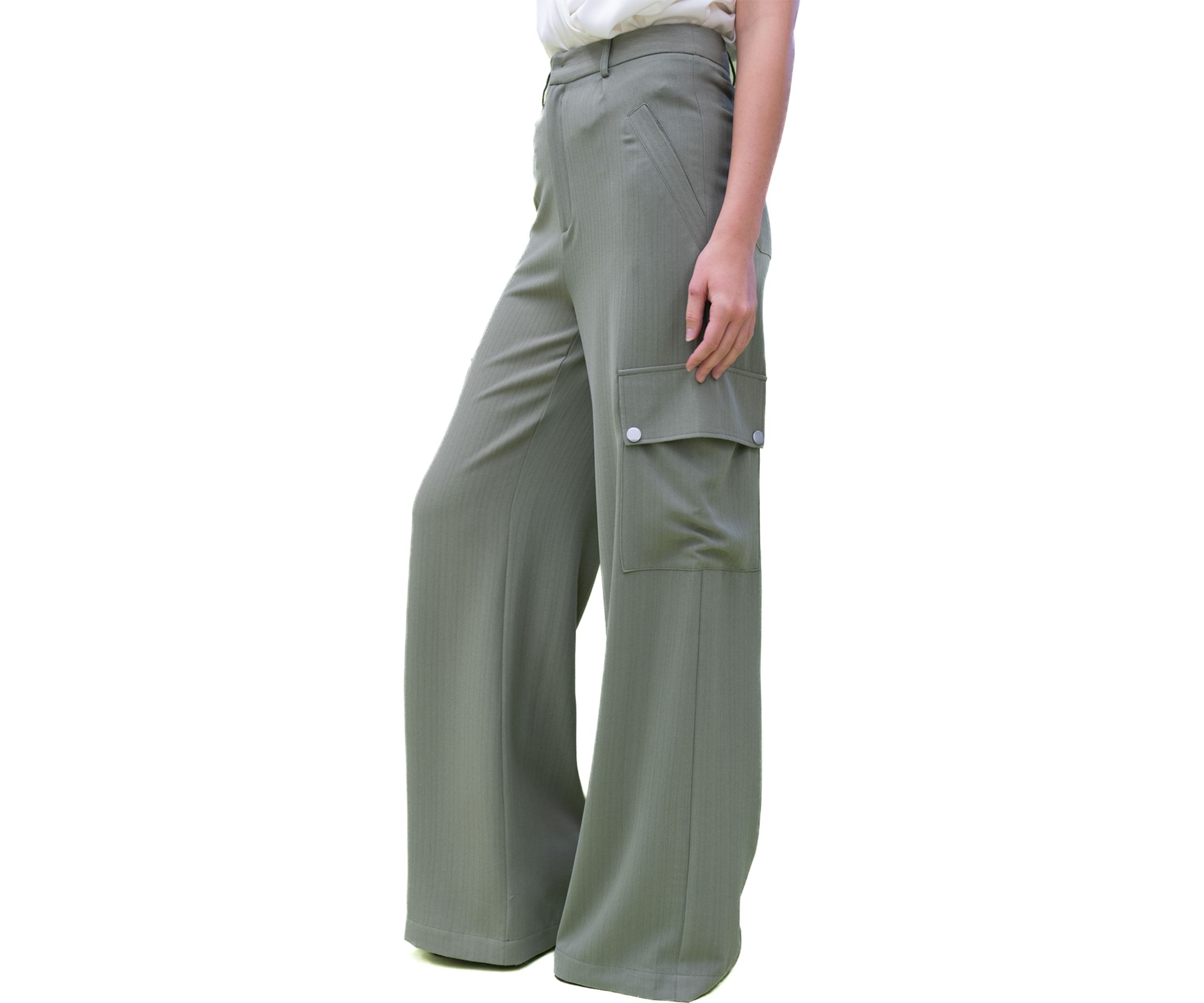 Womens Cargo Pocket Wide Leg Pants