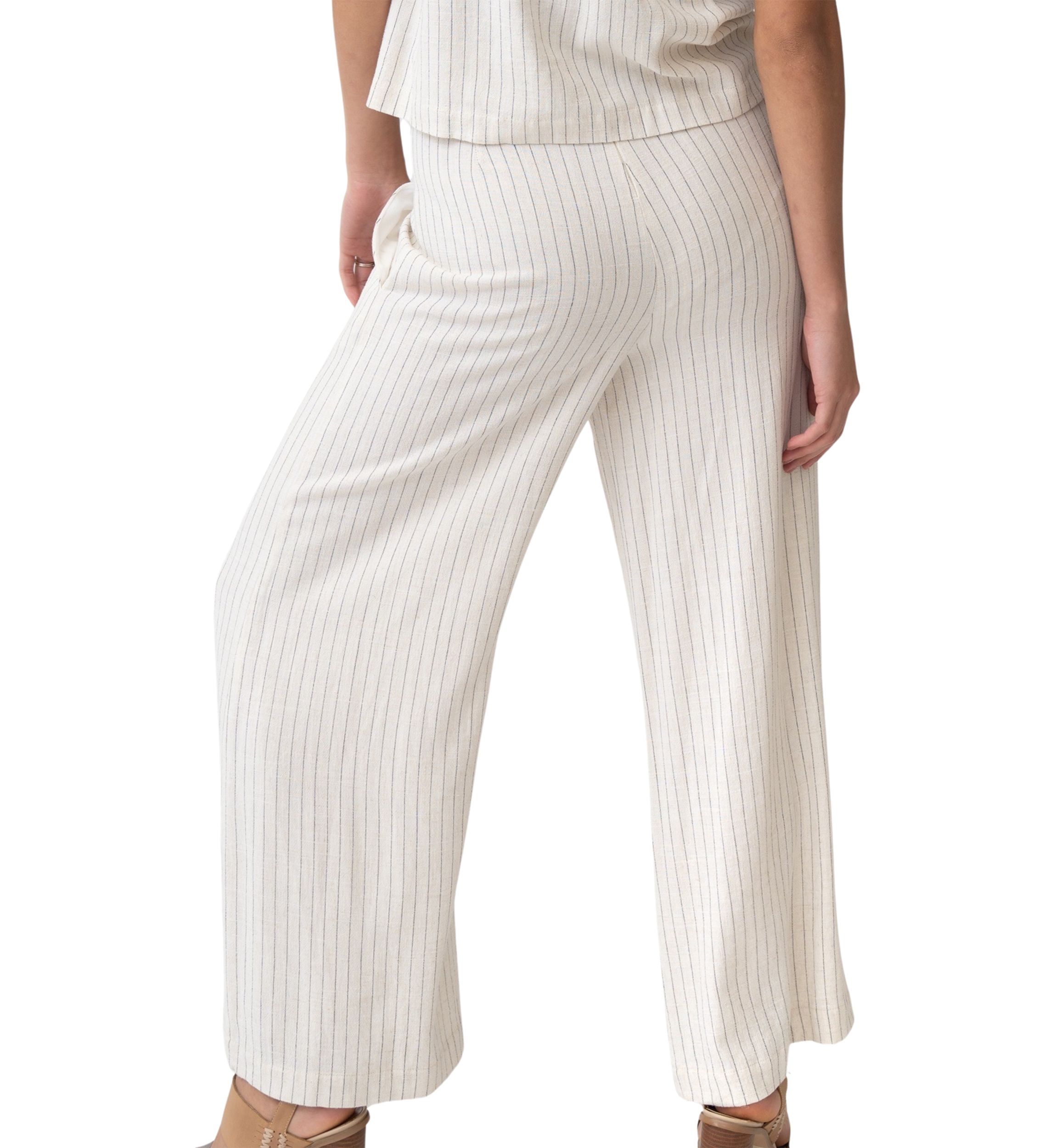 Womens Vertical Stripe Wide Leg Pants