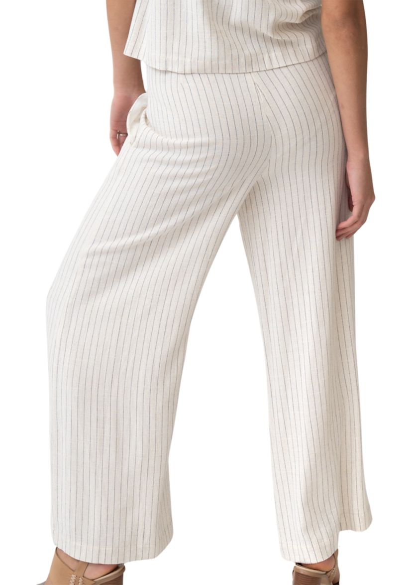 Womens Vertical Stripe Wide Leg Pants