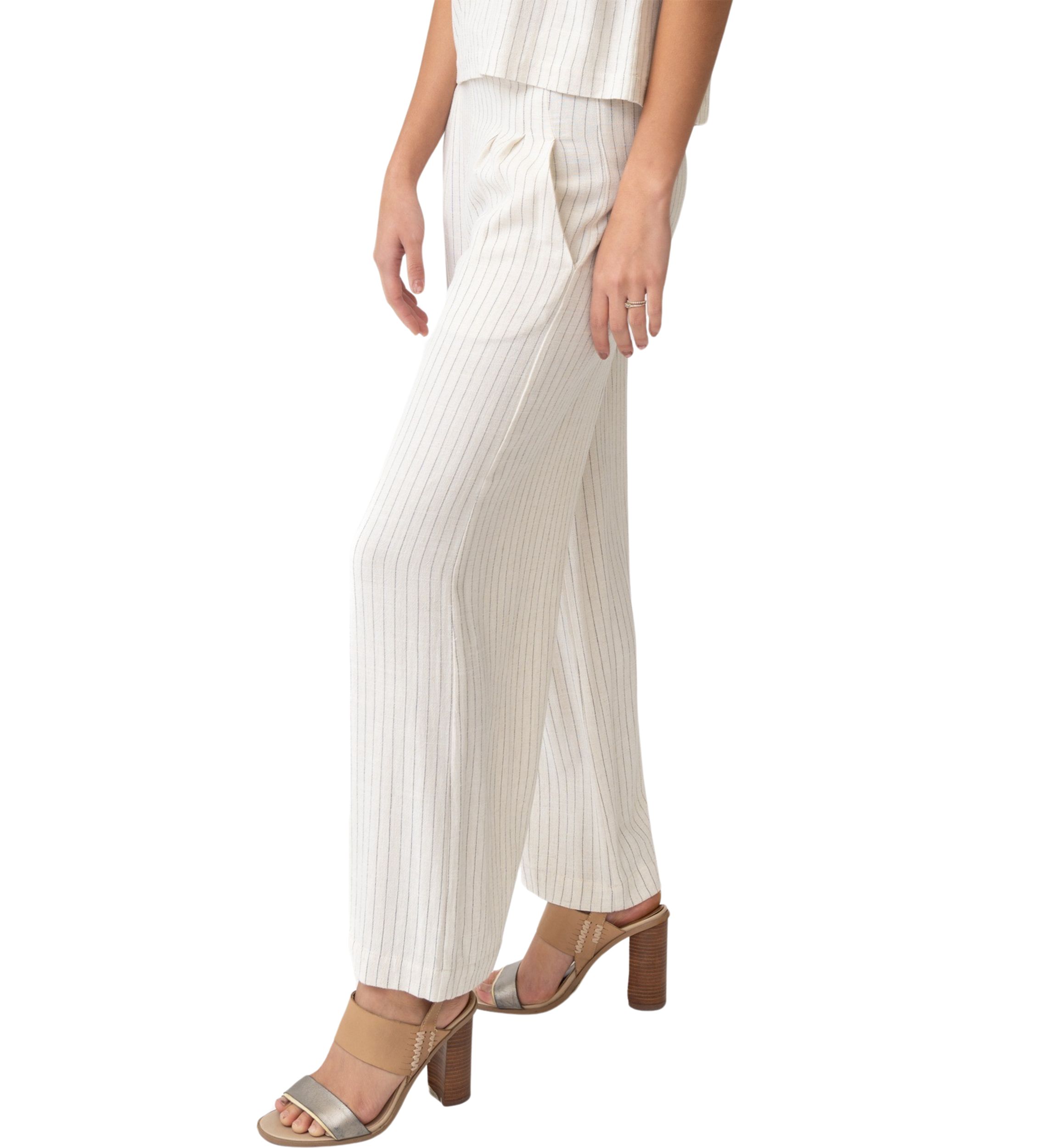 Womens Vertical Stripe Wide Leg Pants