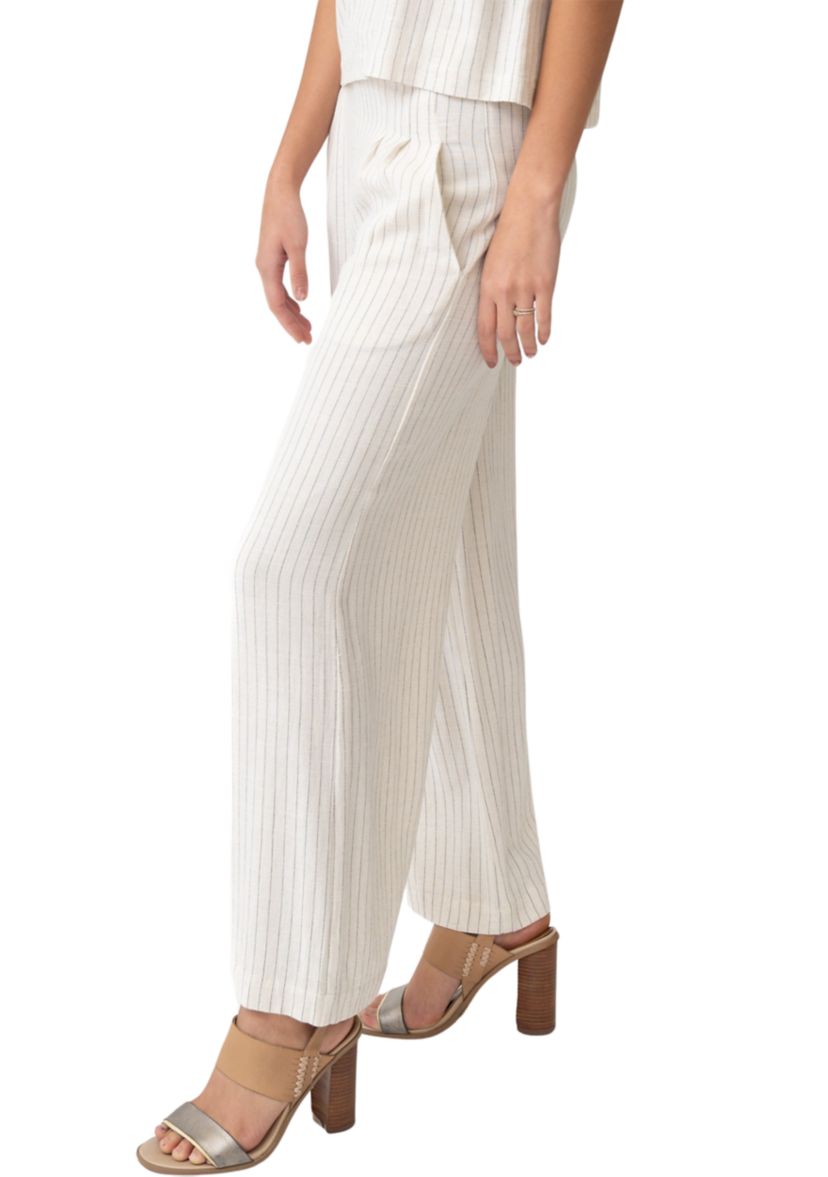 Womens Vertical Stripe Wide Leg Pants
