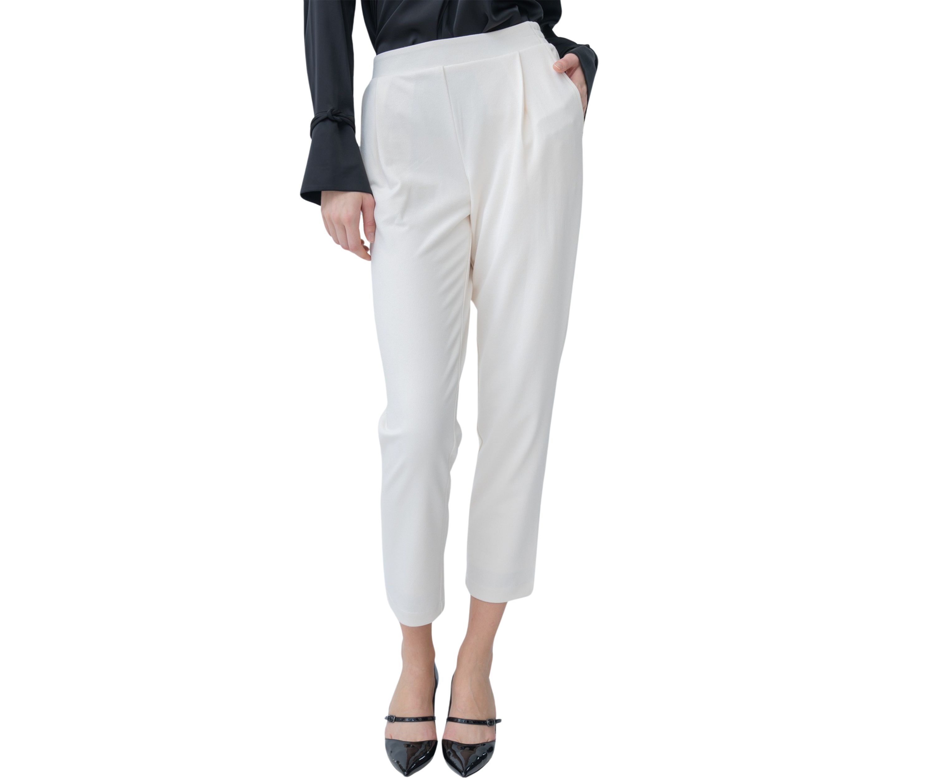 Womens Pleat Front Capri Pants