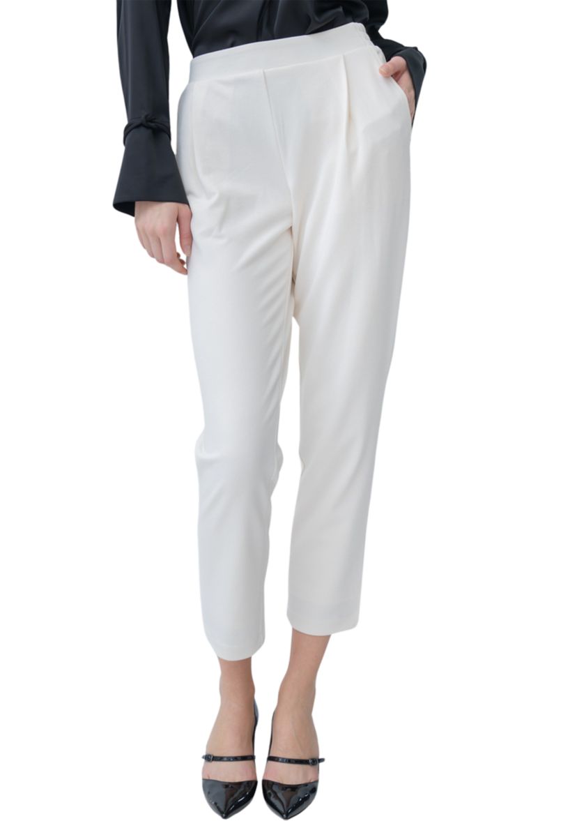 Womens Pleat Front Capri Pants