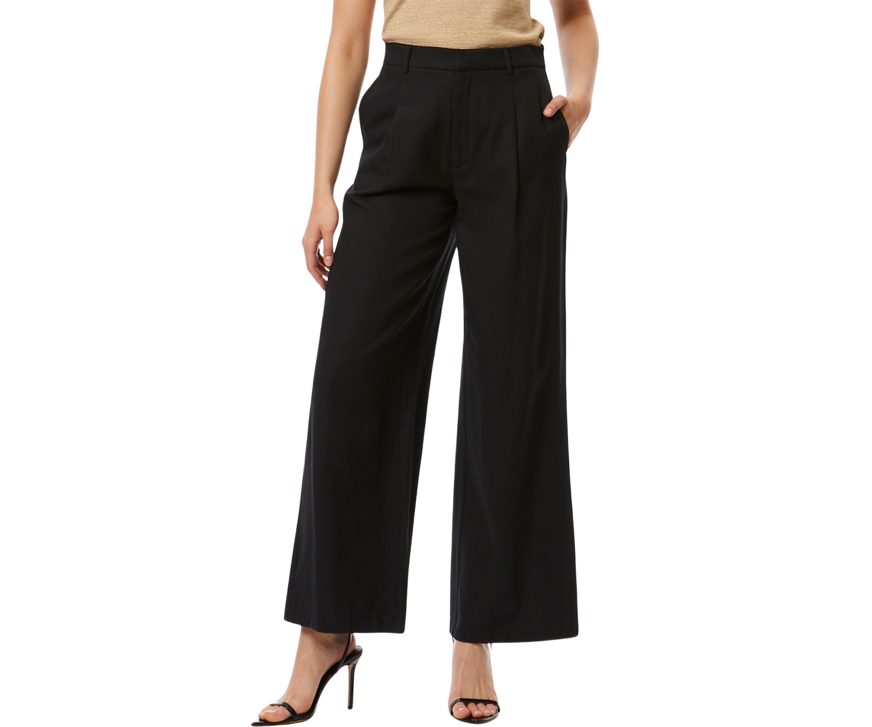 Womens Side Stripe Wide Leg Trouser Pants