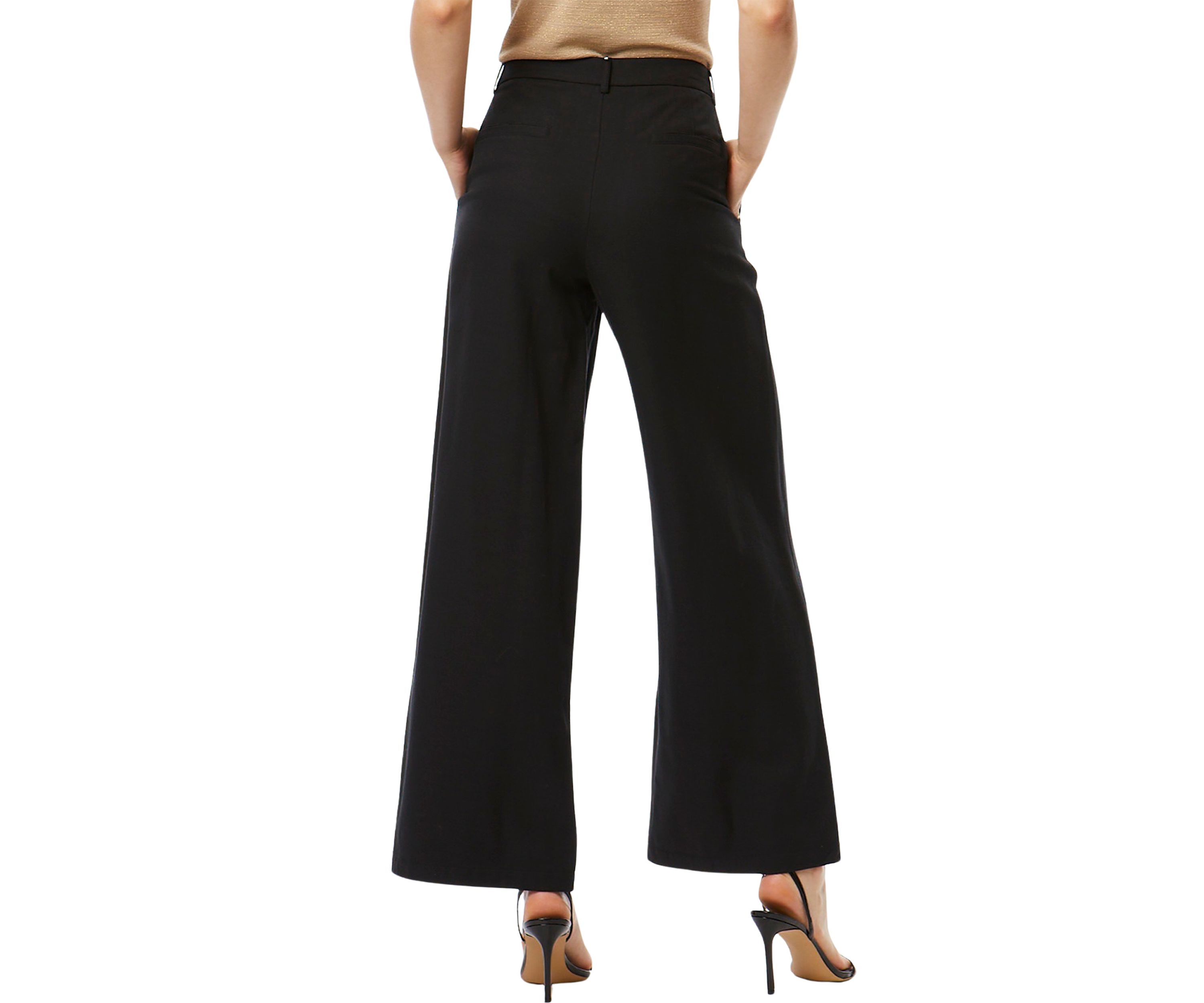 Womens Side Stripe Wide Leg Trouser Pants