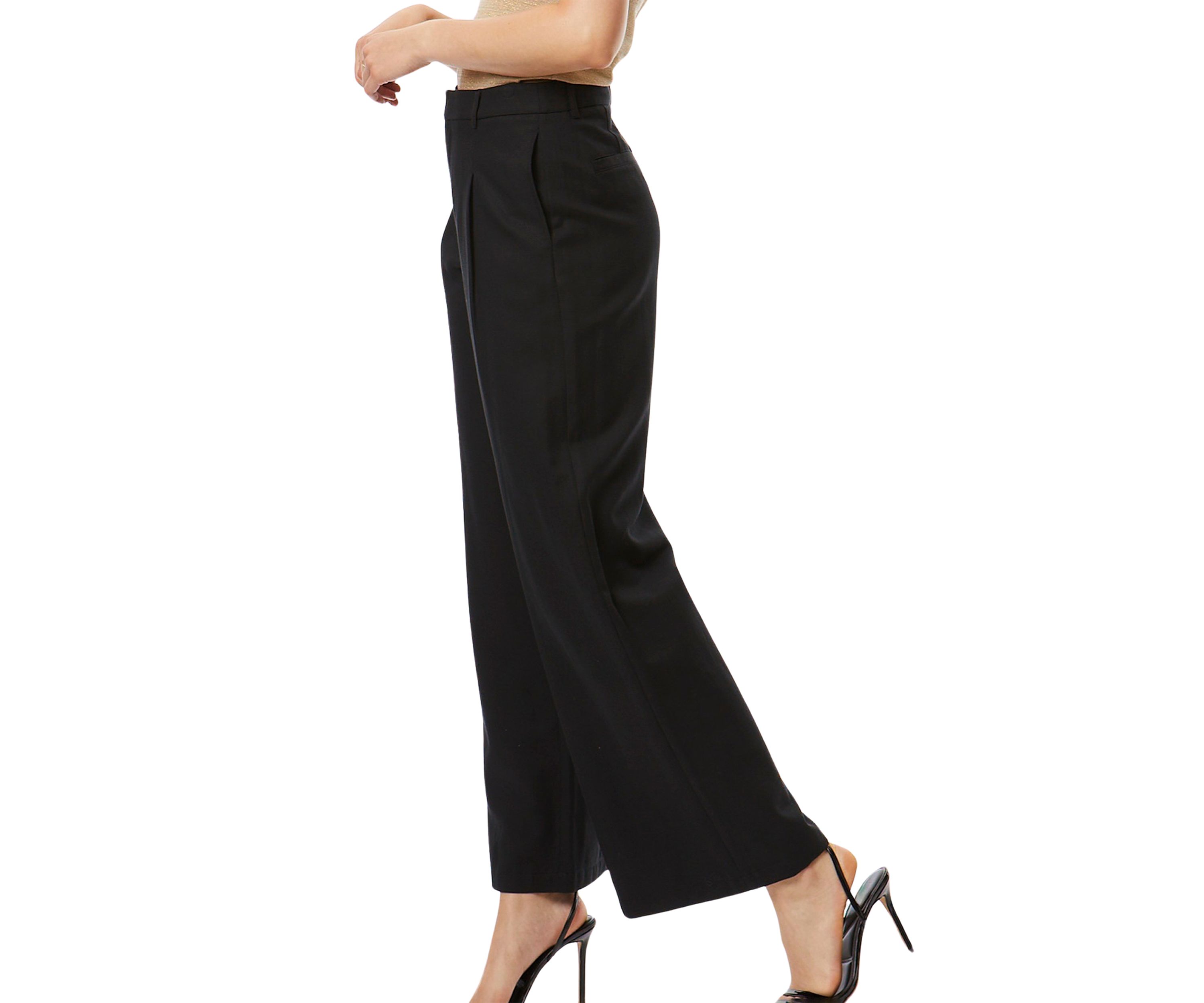 Womens Side Stripe Wide Leg Trouser Pants