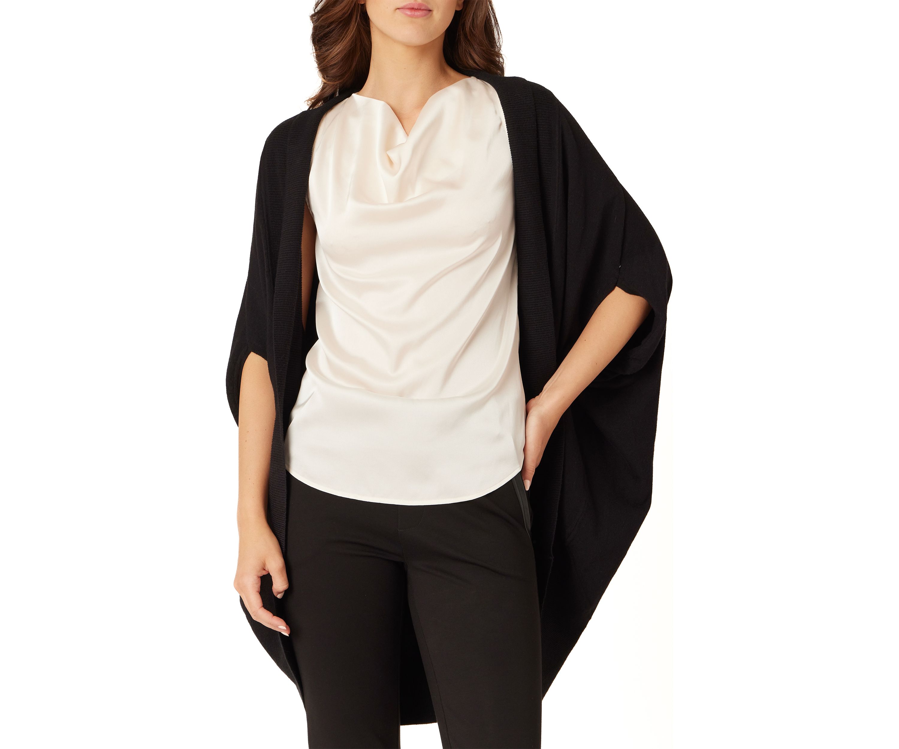 Womens Shawl Collar Flyaway Cardigan