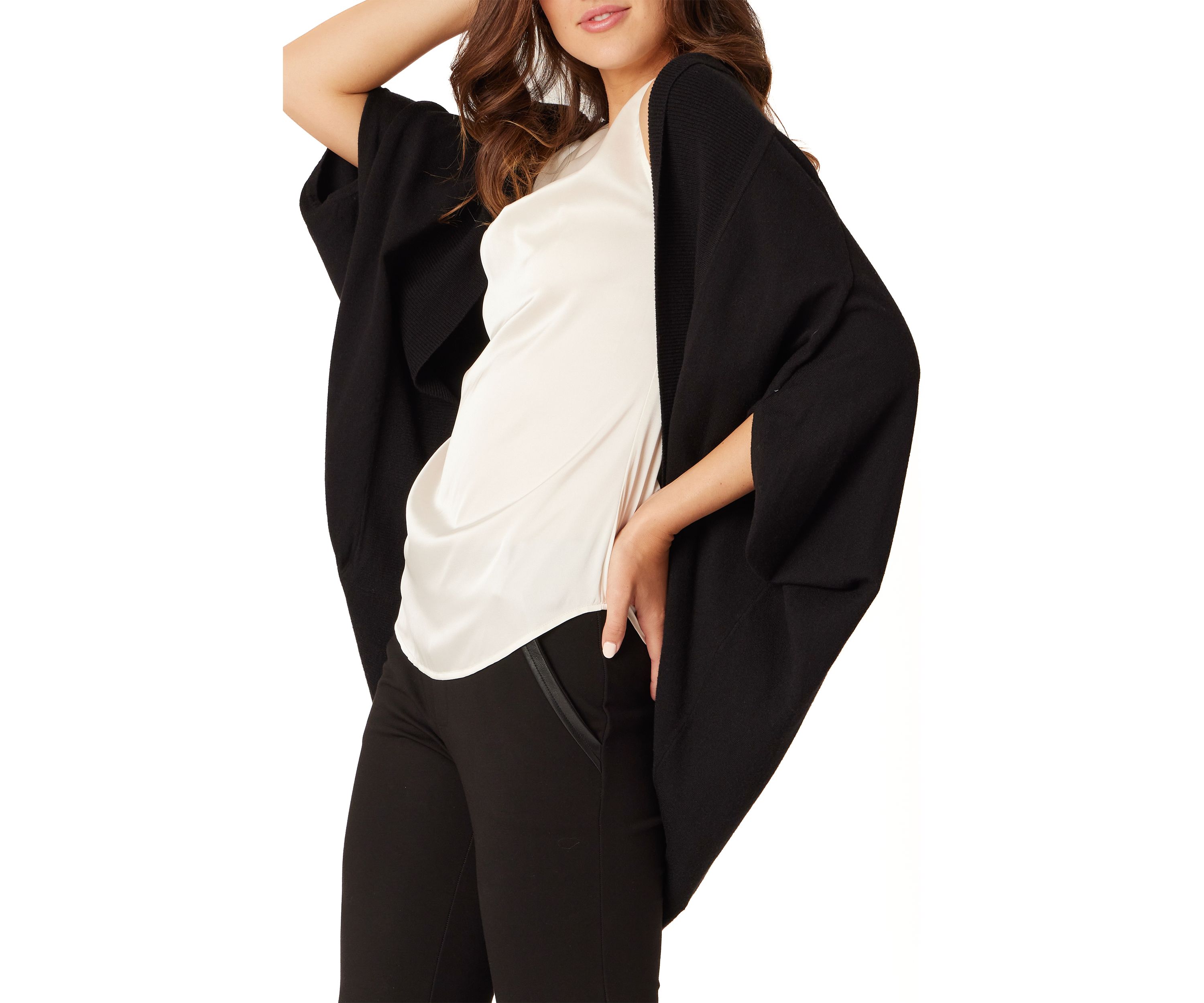 Womens Shawl Collar Flyaway Cardigan