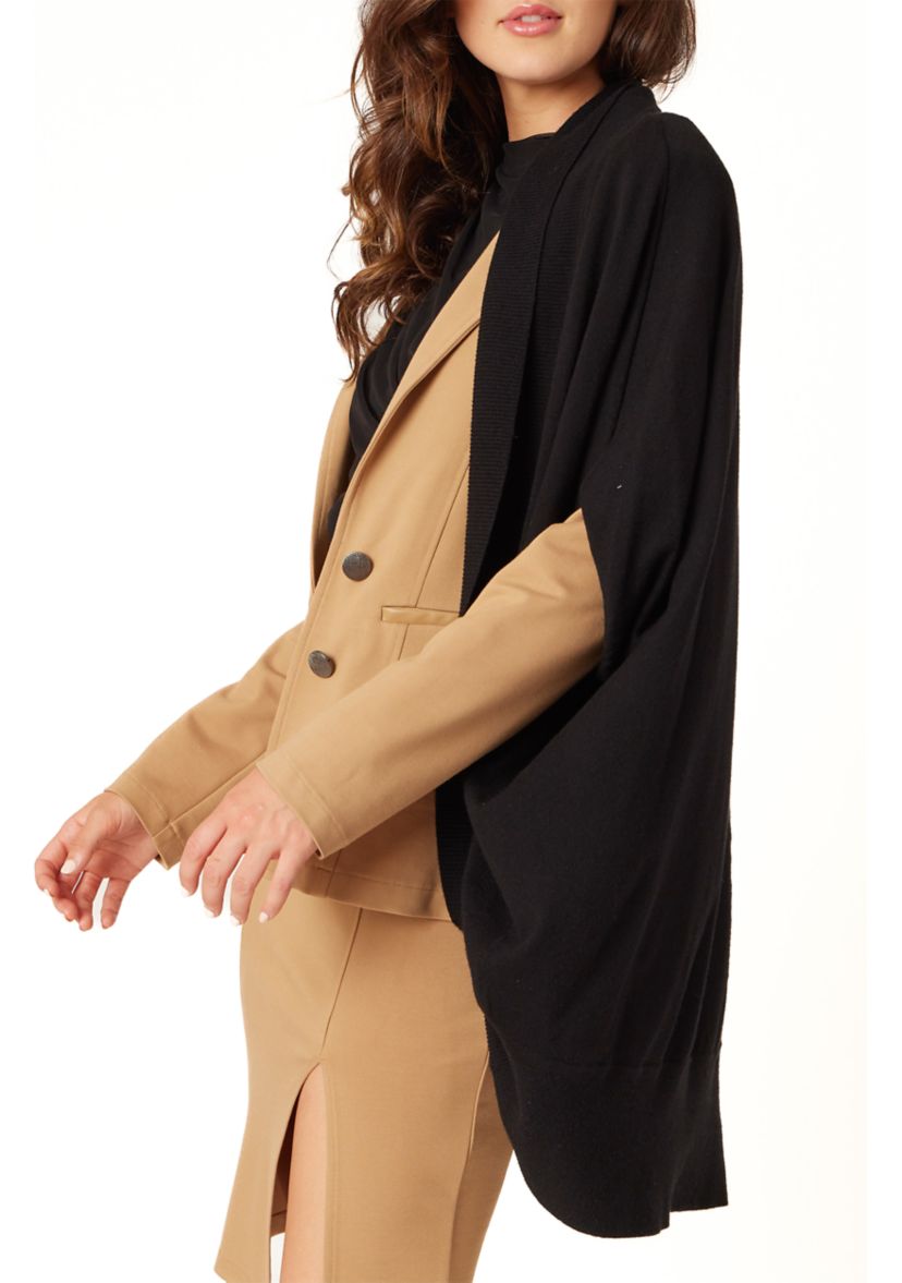 Womens Shawl Collar Flyaway Cardigan