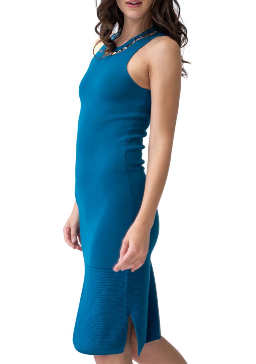 Womens Sunstone Jewel Neck Dress