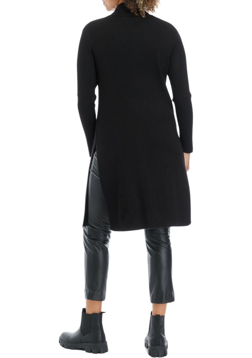 Womens High Slit Ribbed Sweater