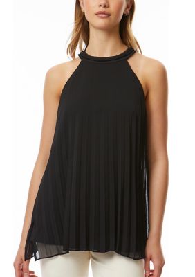 Adrienne Landau Onyx Women's Braided Halter Top, Black, Small