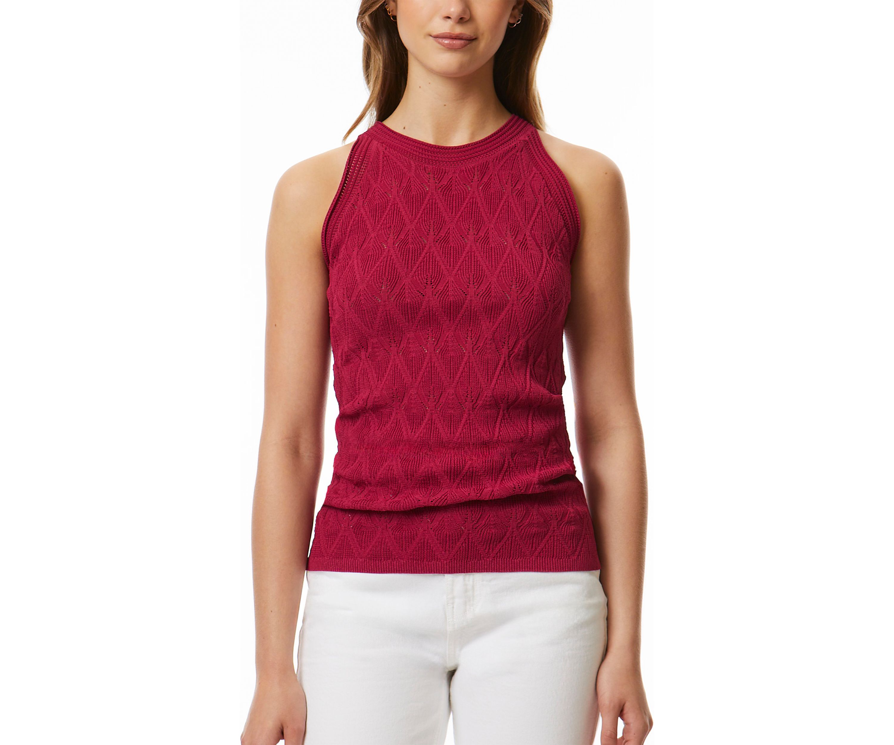 Womens Sleeveless Halter Sweater Top