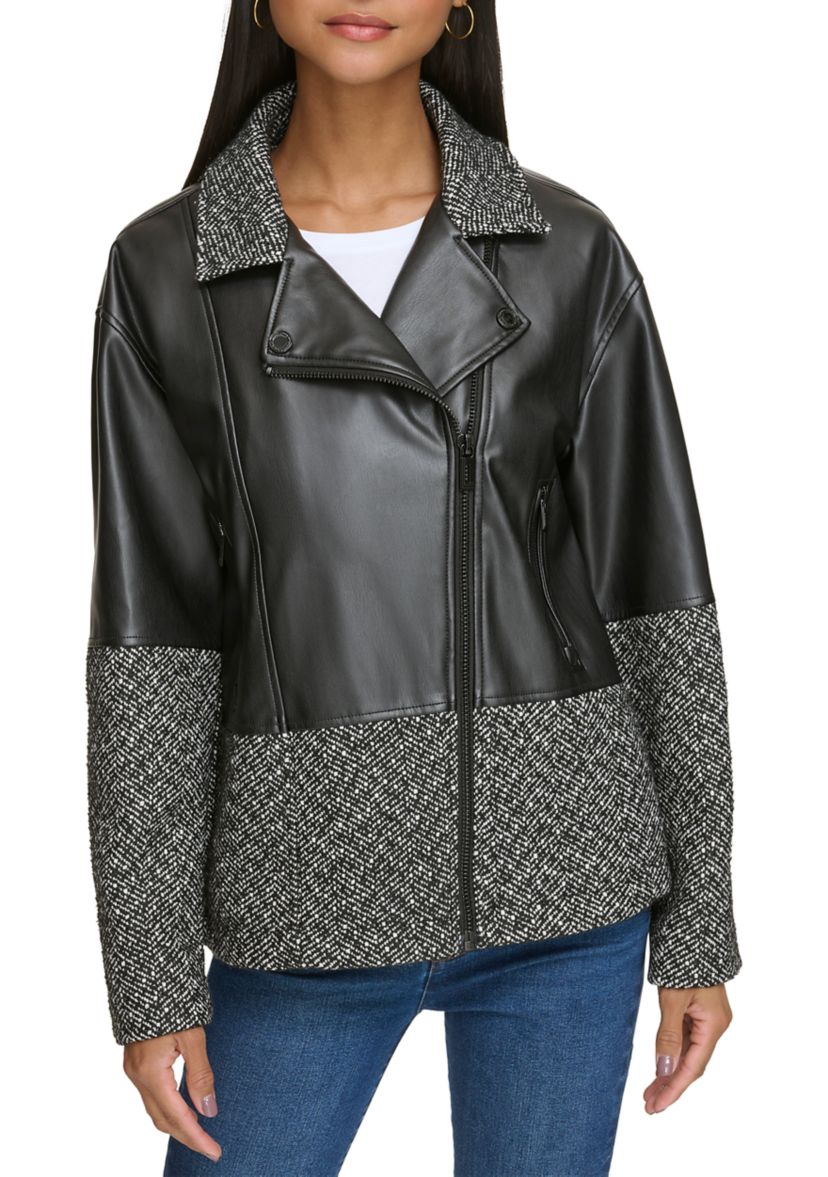 Womens Herringbone Trim Jacket