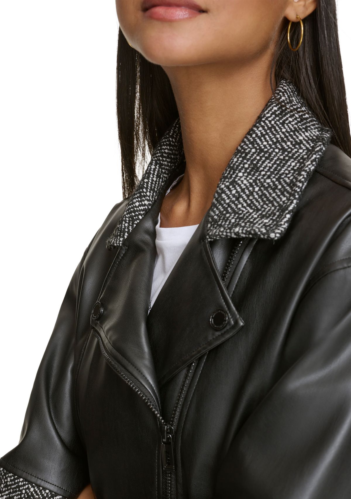 Womens Herringbone Trim Jacket