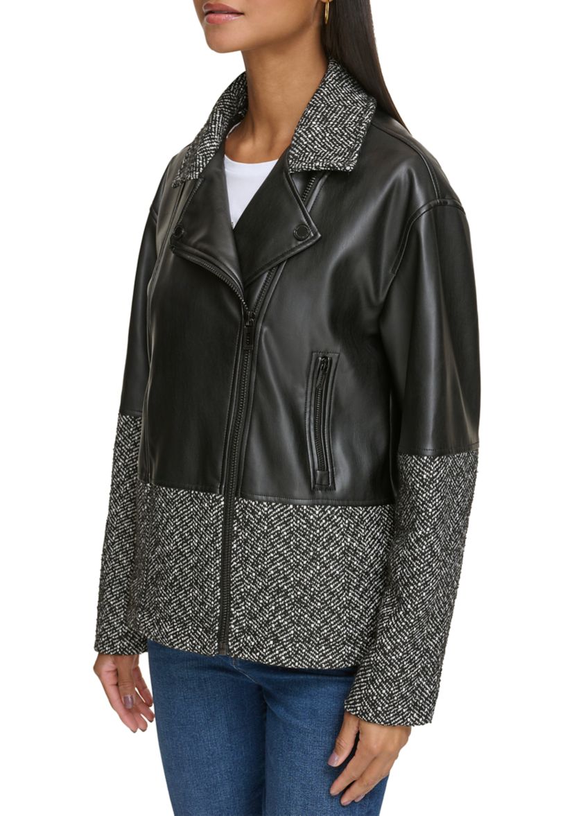 Womens Herringbone Trim Jacket