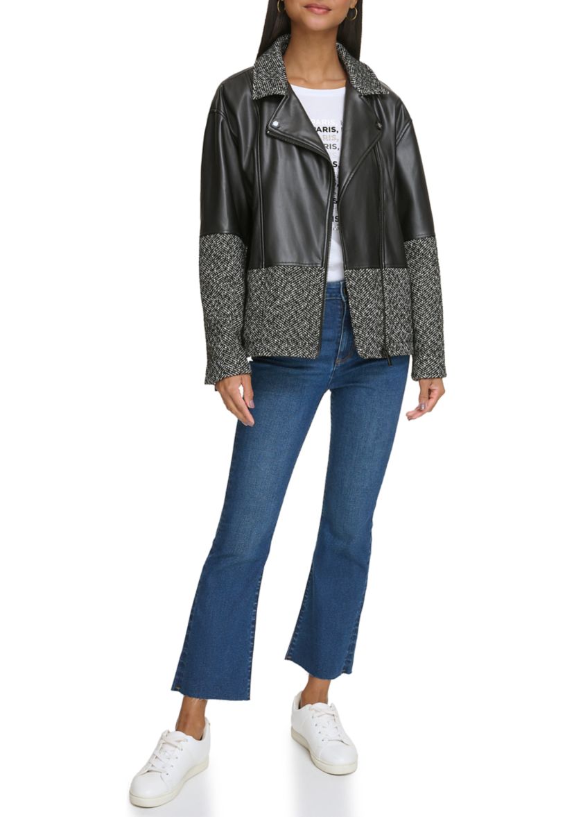 Womens Herringbone Trim Jacket