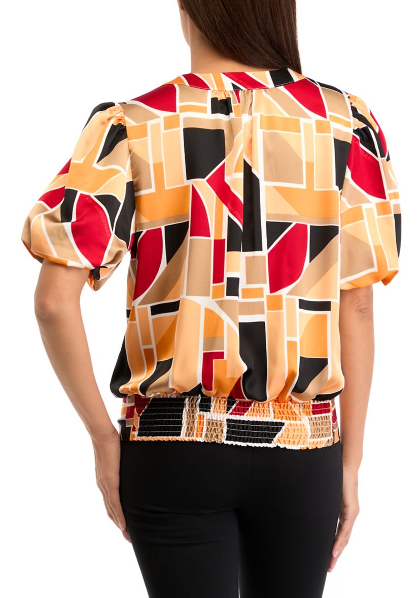 Womens Printed Wrap Blouse