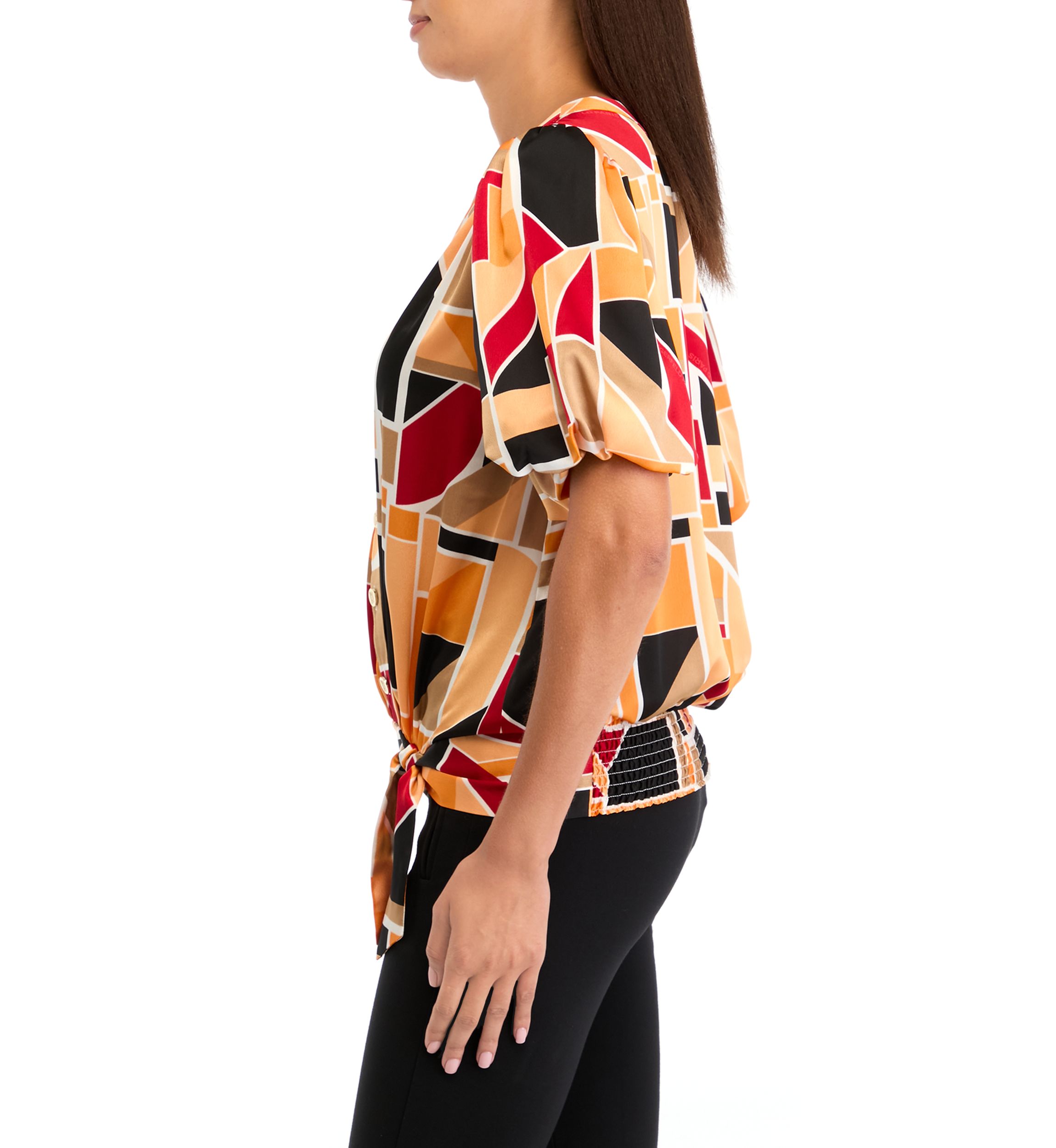 Womens Printed Wrap Blouse