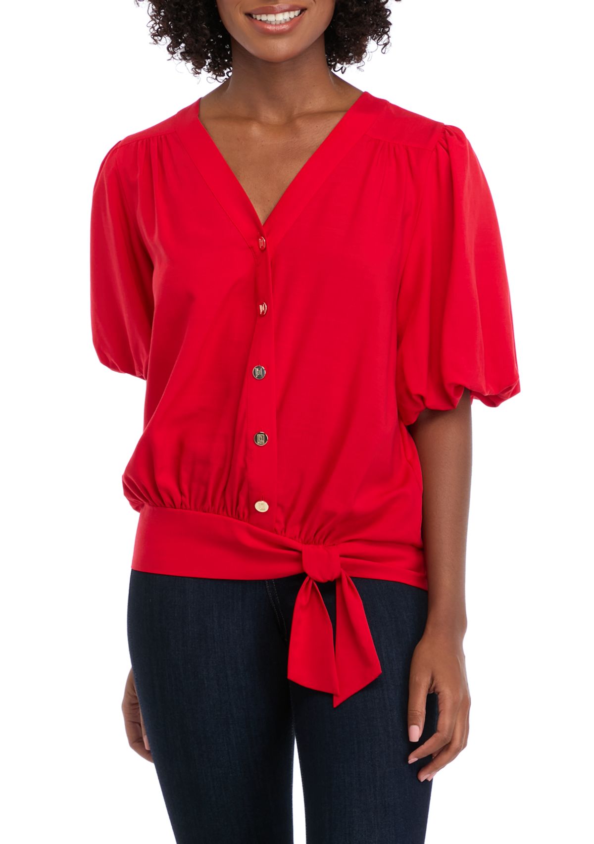 Womens Short Sleeve Wrap Blouse